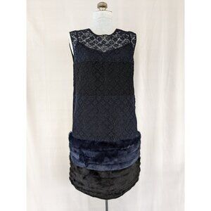 Louis Vuitton Lace and Rabbit Fur Dress